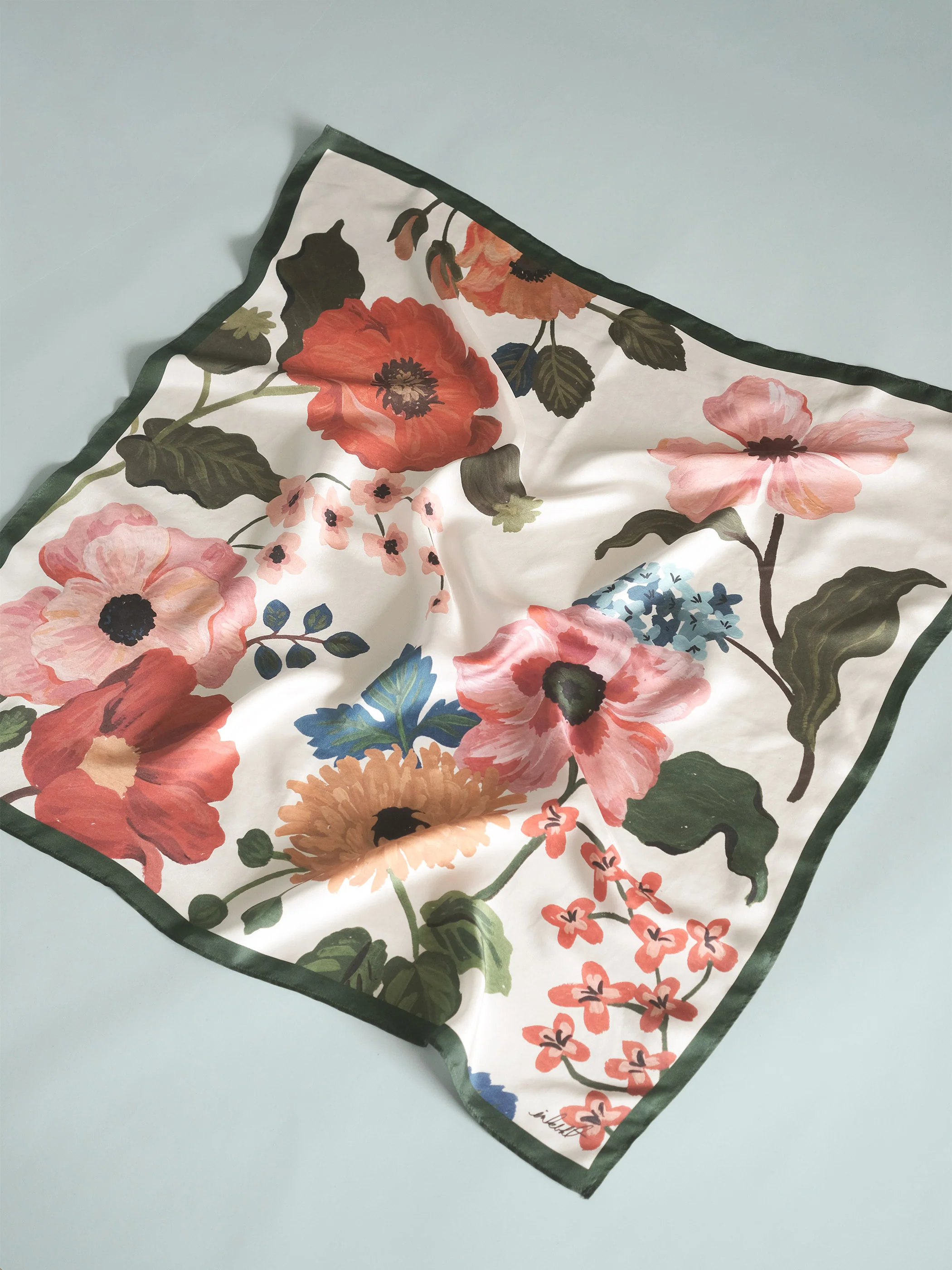 Silk scarf | Poppy fields - Image 4